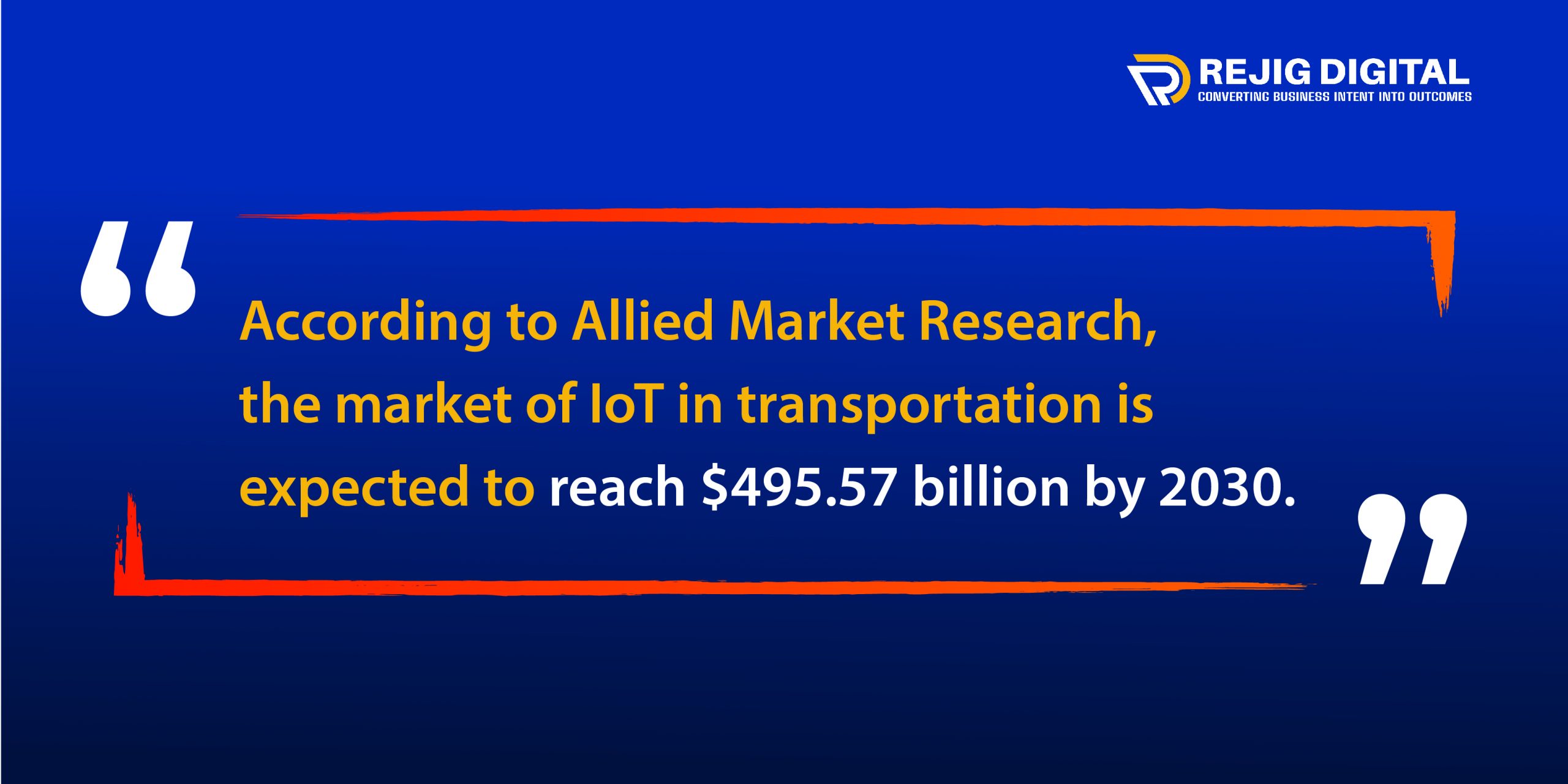According to Allied Market Research, the market of IoT in transportation is expected to reach $495.57 billion by 2030.